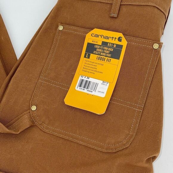 Carhartt Duck Double Knee Helmets To Hardhats Work Pants Loose Fit Mens 32x30 NW - Picture 7 of 9